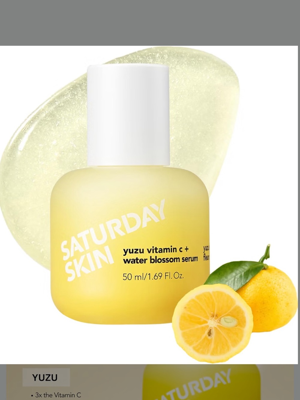 Saturday Skin Yuzu Vitamin C+ Water Blossom Serum — Yellow